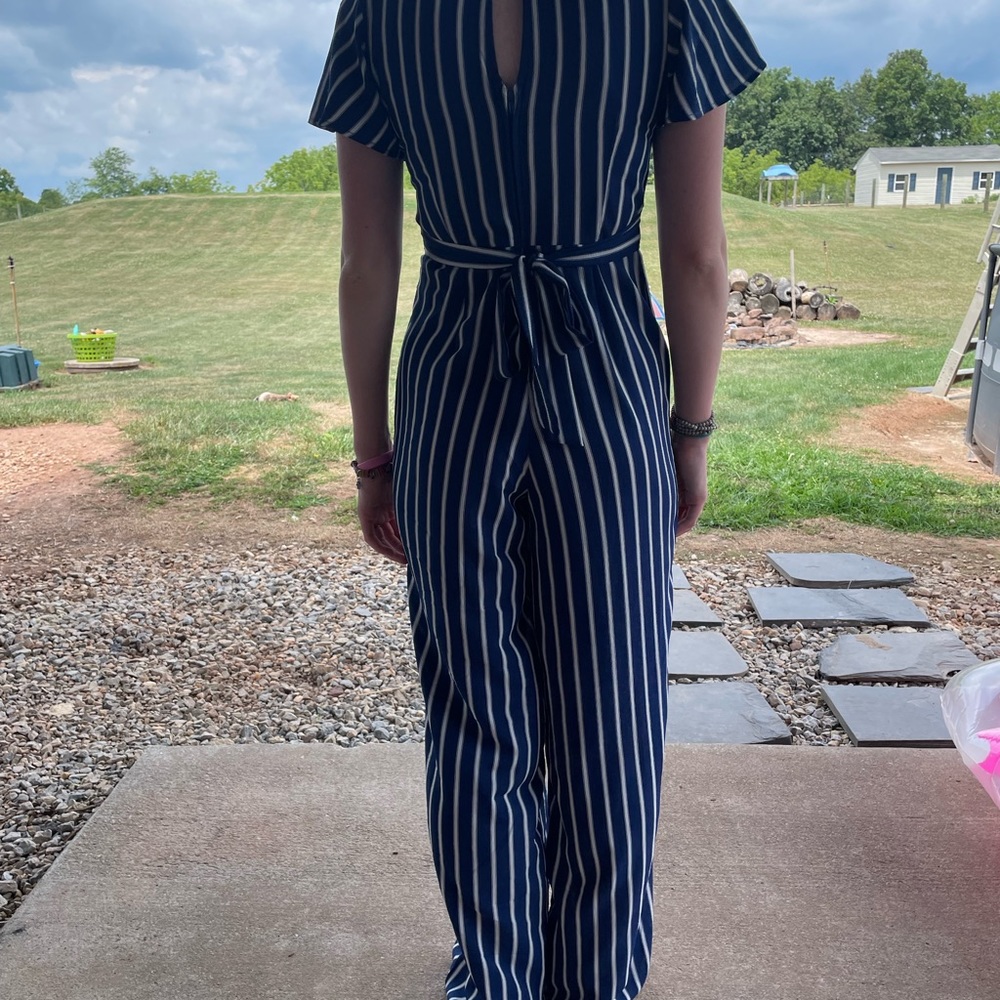 Blue stripped jumpsuit
